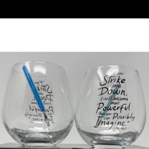 Disney Star Wars Obi-Wan Kenobi and Darth Vader Stemless Wine glasses Set of 4